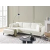 Beliani Trivietė kampinė sofa ALTAN, boucle audinys, dramblio kaulo spalva, dešininė
