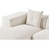 Beliani Trivietė kampinė sofa DOLVA iš velveto, kreminės spalvos, dešininė