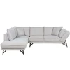 Beliani Trivietė kampinė sofa ELGA, linas, šviesiai pilka, dešininė
