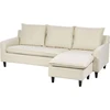 Beliani Trivietė kampinė sofa ELVENES, šviesiai smėlio spalvos