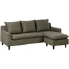 Beliani Trivietė kampinė sofa ELVENES, veliūrinė, tamsiai žalia, kairinė
