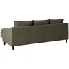 Beliani Trivietė kampinė sofa ELVENES, veliūrinė, tamsiai žalia, kairinė