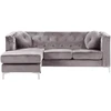 Beliani Trivietė kampinė sofa FLEN veliūrinė pilka