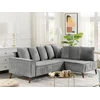 Beliani Trivietė kampinė sofa GRENA, veliūras, šviesiai pilka, kairinė