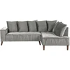 Beliani Trivietė kampinė sofa GRENA, veliūras, šviesiai pilka, kairinė