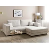 Beliani Trivietė kampinė sofa LOFOTEN kreminės spalvos kairinė