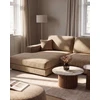 Beliani Trivietė kampinė sofa LOFOTEN ruda, dešininė