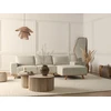 Beliani Trivietė kampinė sofa NORA smėlio spalvos kairinė