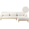 Beliani Trivietė kampinė sofa SIMOS Boucle balta kairinė