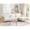 Beliani Trivietė kampinė sofa SIMOS Boucle balta kairinė