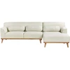 Beliani Trivietė kampinė sofa SIMOS, kreminė balta, kairinė