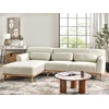 Beliani Trivietė kampinė sofa SIMOS, kreminės spalvos, dešininė