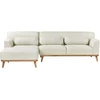 Beliani Trivietė kampinė sofa SIMOS, kreminės spalvos, dešininė