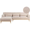 Beliani Trivietė kampinė sofa SIMOS šenilas smėlio spalvos dešininė