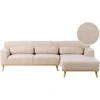 Beliani Trivietė kampinė sofa SIMOS, šenilinė, smėlio spalvos, kairinė