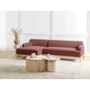 Beliani Trivietė kampinė sofa SOSJO bordo spalvos, dešininė
