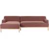 Beliani Trivietė kampinė sofa SOSJO bordo spalvos, dešininė