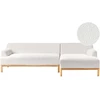 Beliani Trivietė kampinė sofa SOSJO, Boucle audinys, dramblio kaulo spalva, kairinė