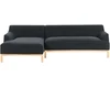 Beliani Trivietė kampinė sofa SOSJO, juoda, dešininė