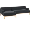 Beliani Trivietė kampinė sofa SOSJO, juoda, dešininė