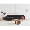 Beliani Trivietė kampinė sofa SOSJO, juoda, dešininė
