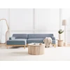 Beliani Trivietė kampinė sofa SOSJO mėlyna, dešininė