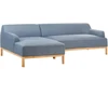 Beliani Trivietė kampinė sofa SOSJO mėlyna, dešininė