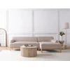 Beliani Trivietė kampinė sofa SOSJO, šviesiai ruda, kairinė