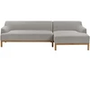 Beliani Trivietė kampinė sofa SOSJO šviesiai pilka kairinė