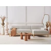 Beliani Trivietė kampinė sofa SOSJO, šviesiai smėlio spalvos, kairinė