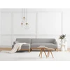 Beliani Trivietė kampinė sofa SOSJO šviesiai pilka dešininė