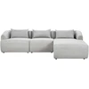 Beliani Trivietė kampinė sofa SVANSELE pilka, kairinė