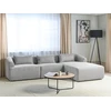 Beliani Trivietė kampinė sofa SVANSELE pilka, kairinė