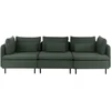 Beliani Trivietė modulinė sofa EGERIS tamsiai žalias velvetas