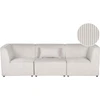 Beliani Trivietė modulinė sofa LEMVIG smėlio spalvos velvetas