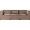 Beliani Trivietė modulinė sofa LEMVIG, smėlio spalvos velvetas