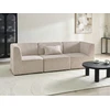 Beliani Trivietė modulinė sofa LEMVIG smėlio spalvos velvetas