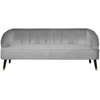 Beliani Trivietė sofa ALSVAG veliūrinė šviesiai pilka