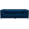 Beliani Trivietė sofa AVALDSENES velvetinė, tamsiai mėlyna