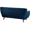 Beliani Trivietė sofa BODO, veliūras, tamsiai mėlyna