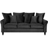 Beliani Trivietė sofa BORNHOLM, veliūrinė, juoda