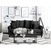 Beliani Trivietė sofa BORNHOLM, veliūrinė, juoda