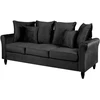 Beliani Trivietė sofa BORNHOLM, veliūrinė, juoda