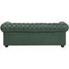 Beliani Trivietė sofa CHESTERFIELD iš ekologiškos odos, žalia