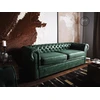 Beliani Trivietė sofa CHESTERFIELD iš ekologiškos odos, žalia