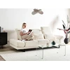 Beliani Trivietė sofa IKAST, velvetinis audinys, šviesiai smėlio spalvos