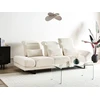 Beliani Trivietė sofa IKAST, velvetinis audinys, šviesiai smėlio spalvos
