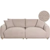 Beliani Trivietė sofa JUBEK, boucle, smėlio spalvos
