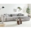 Beliani Trivietė sofa kampinė DOLVA, velvetinis audinys, šviesiai pilka, kairinė