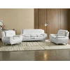 Beliani Trivietė sofa LEIRA, eko oda, balta